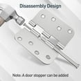 thumbnail image 4 of 3 Pack Rounded Door Hinges 4 Inch with 5/8" Radius Corner, Satin Nickel Exterior & Interior Door Hinge for Entryway, Patio, Playhouse and More, 4 of 7