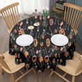 thumbnail image 3 of Halloween Skeletons and Pumpkins Round Tablecloth 60"x60",Wrinkle Wipeable Table Cloth for Kitchen Dining Room Picnic Patio Party, 3 of 6