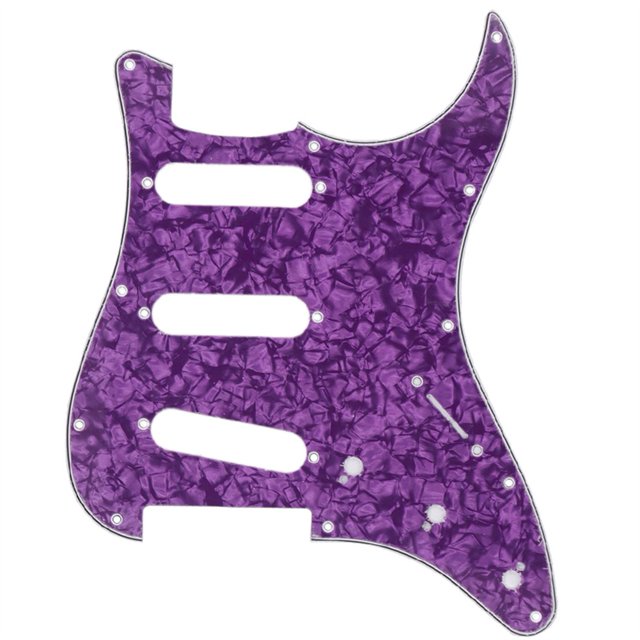 3 Plis 11 Trous Protection de Guitare Électrique Plaque de Rayures Colorée en Celluloïd pour Guitares Plaque SSS Perle Violette