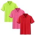 thumbnail image 2 of dazeni Boys 3 Pack School Uniforms Tops Short Sleeve Golf Shirts Collared Cotton Tee Summer Clothes for Kids Green2, 2 of 9