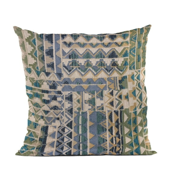 Plutus Brands Blue Plutus Pyramids Border Luxury Throw Pillow 20 in x 26in, Double Sided 20" x 26" Standard