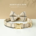 thumbnail image 3 of Pet Artist Adjustable Dog Collar with Cute Bow Tie - Fashion Plaid Pet Neck Strap for Puppy & Cat with Metal Buckle, Multiple Colors & Sizes, 3 of 9