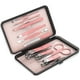 thumbnail image 1 of ZIZZON Travel Mini Set de manicura Juego de cortaúñas 10 en 1 Kit de cuidado de pedicura de acero inoxidable con estuche rosa, 1 of 5