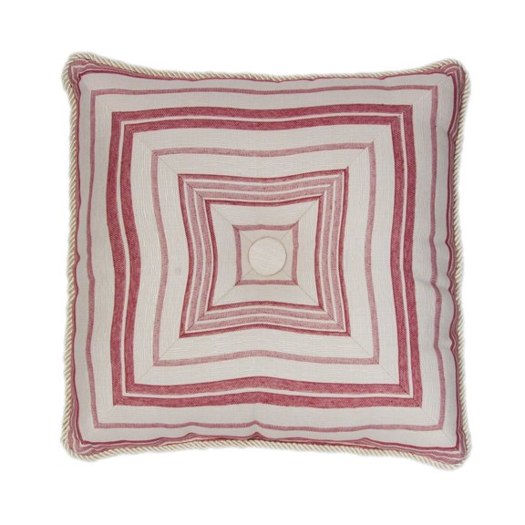 Pacific Coast Home Furnishings,Inc. Olivia Quido Cosmopolitan Toile Red 18-inch Button Pillow