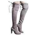 thumbnail image 3 of uvwlwu Boots for Women Foreign Trade New Plus Size Long Boots For High Heeled Pointed Over The Knee Boots Rear Lace Up Boots(Size:38), 3 of 7