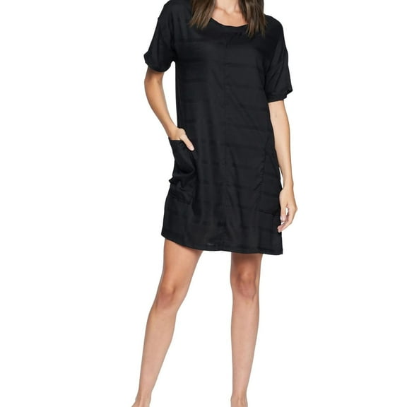Hurley Womens Boxy T-Shirt Tunic Dress, Black, X-Small