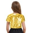 thumbnail image 4 of LiiYii Boléro à Manches Courtes à Sequins pour Enfants Cardigan Ouvert Robe de Couverture Dorée 14, 4 of 7