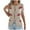Khaki, variant on MOJOGO Women's Tie Front Tops Short Sleeve Crewnrck Tee Sweet Lip Print T Shirts Lightweight Knitted Sweaters White S
