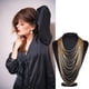 thumbnail image 2 of Gargantilla de cadena de Metal de lujo Minnieouse collar brillante joyería larga multicapa Dorado, 2 of 6