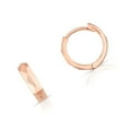 thumbnail image 3 of Jewelstop 14K Rose Gold Finish 12.9mm Diamond-Cut+Polished Circle Huggie Earrings with Snap Clasp, 3 of 4