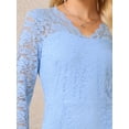 thumbnail image 4 of DARING DIVA Floral Lace Wedding Bodycon Pencil Dress 2XL Light Blue, 4 of 7