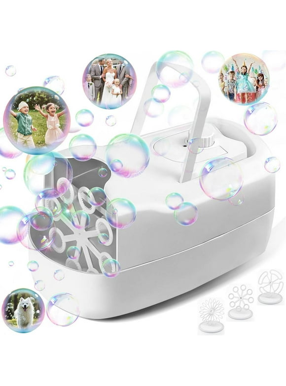 Bubble Machine for Kids, 2 Speeds & 10000+ Bubbles per Minute, Bubble Blower for Toddlers with 3 Wands, Professional Automatic Bubble Machine for Parties