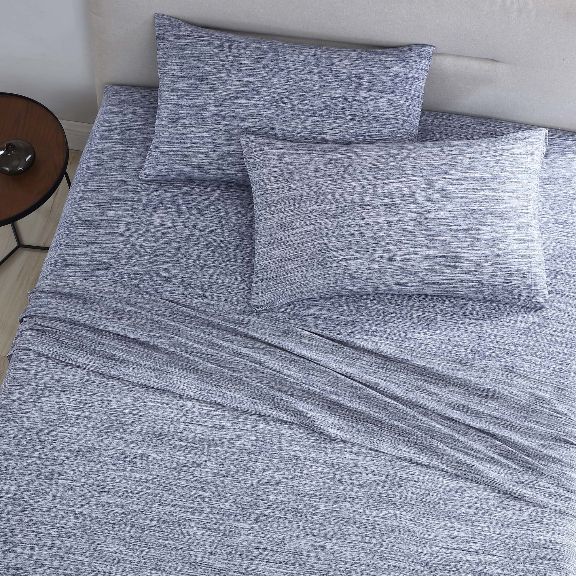 Jersey Knit Cotton Fitted Sheet Soft Breathable Jersey T-Shirt Soft Sheet Set 