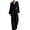 Black, variant on Elegant Solid Color Wide-Leg Jumpsuit with High Waist and Long Sleeves for Daily Resort Wear Modern Jumpsuit Ensemble, White, S