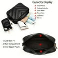 thumbnail image 2 of Herald Chevron Quilted Small Crossbody Bag with Coin Purse Pouch Women Square Snapshot Camera Side Shoulder 2 Size Handbag, 2 of 6