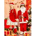 thumbnail image 3 of Santa Claus Costume for Kids Girls, Children Christmas Dress Long Sleeves Outfit for Kids 4-6 Years, 3 of 6