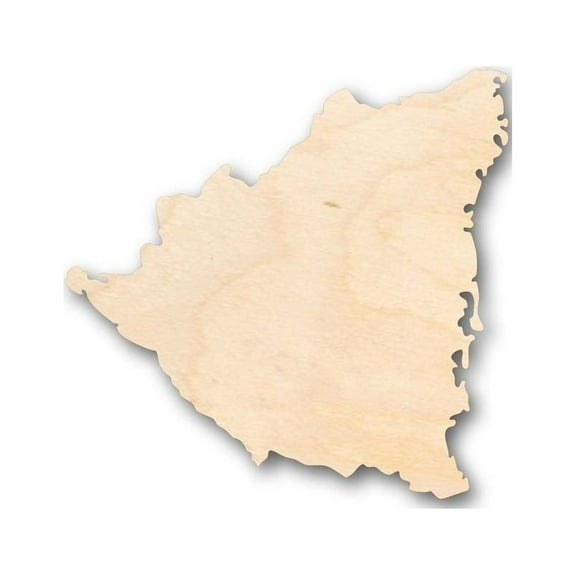 Unfinished Wood Nicaragua Shape - Country - Craft - up to 46" DIY 4" / 1/8"