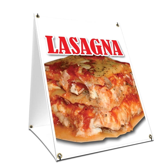 A-frame Sidewalk Lasagna Sign With Graphics On Each Side | 24" X 36" Print Size