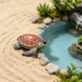 thumbnail image 2 of Realistic Resin Sea Turtle Figurine, Hand Painted Mini Tortoise Statue For Garden Aquarium And Fish Tank Decor, Cute Ocean Animal Ornament For Home Desktop Display, Red (Multicolor, 7.6*6.5*3CM), 2 of 4