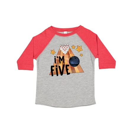 

Inktastic I m Five Bowling Ball and Pins 5th Birthday Gift Toddler Boy or Toddler Girl T-Shirt