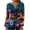 2-Multicolor, variant on Womens Tops Plus Size Hide Belly Shirts Fall Pleated Button V Neck T-Shirt Causal Empire Waist A-Line Floral Tunic Tops