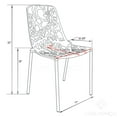 thumbnail image 6 of LeisureMod Stackable Dining Chair in Aluminum with Stackable and Floral Cutout Design Indoor Outdoor Use No Assembly for Modern Home, Kitchen, Patio Devon Collection in Orange Set of 2, 6 of 10