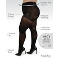 thumbnail image 3 of MeMoi Microfiber Opaque Plus Size Curvy Control Top Tights - Womens - Female, 7X, Black, 3 of 9