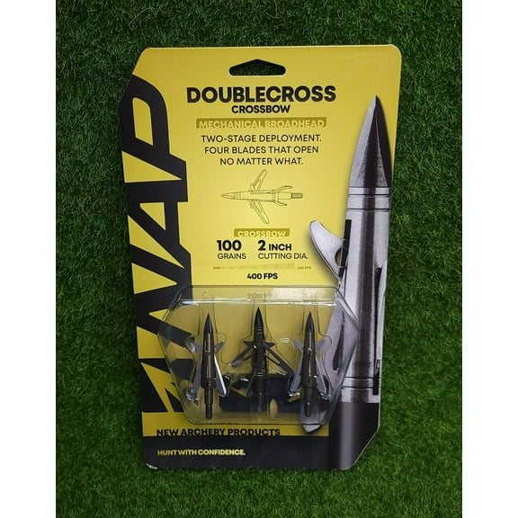 NAP Spitfire Double Cross Crossbow 100 Grain Mechanical Broadhead