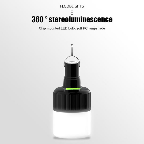 Bombilla de luz para acampar Linterna LED 350LM 1200mAh Luz de trabajo USB recargable portátil con gancho Barbie Nuevos Originales