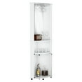 thumbnail image 4 of Freestanding Mirrored Liquor Storage Cabinet With Double Doors And Shelves Modern 75" H Corner Bar - Design, White Particle Board Two For French 75 Ingredients, 4 of 4
