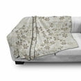 thumbnail image 2 of Flower Soft Flannel Fleece Throw Blanket, Flowers Bouquet Blossoms Ornamental Simplistic Monochromic Summer Artwork, Cozy Plush for Indoor and Outdoor Use, 70" x 90", Beige Umber Cream, by Ambesonne, 2 of 5