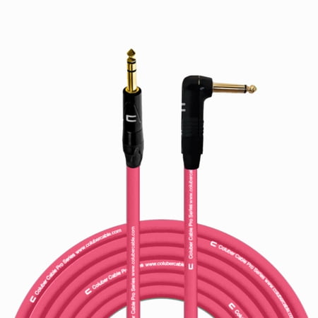 Coluber Cable 1/4" TRS Male - Right Angle 1/4" TS Pro 3-Pin Audio Connector