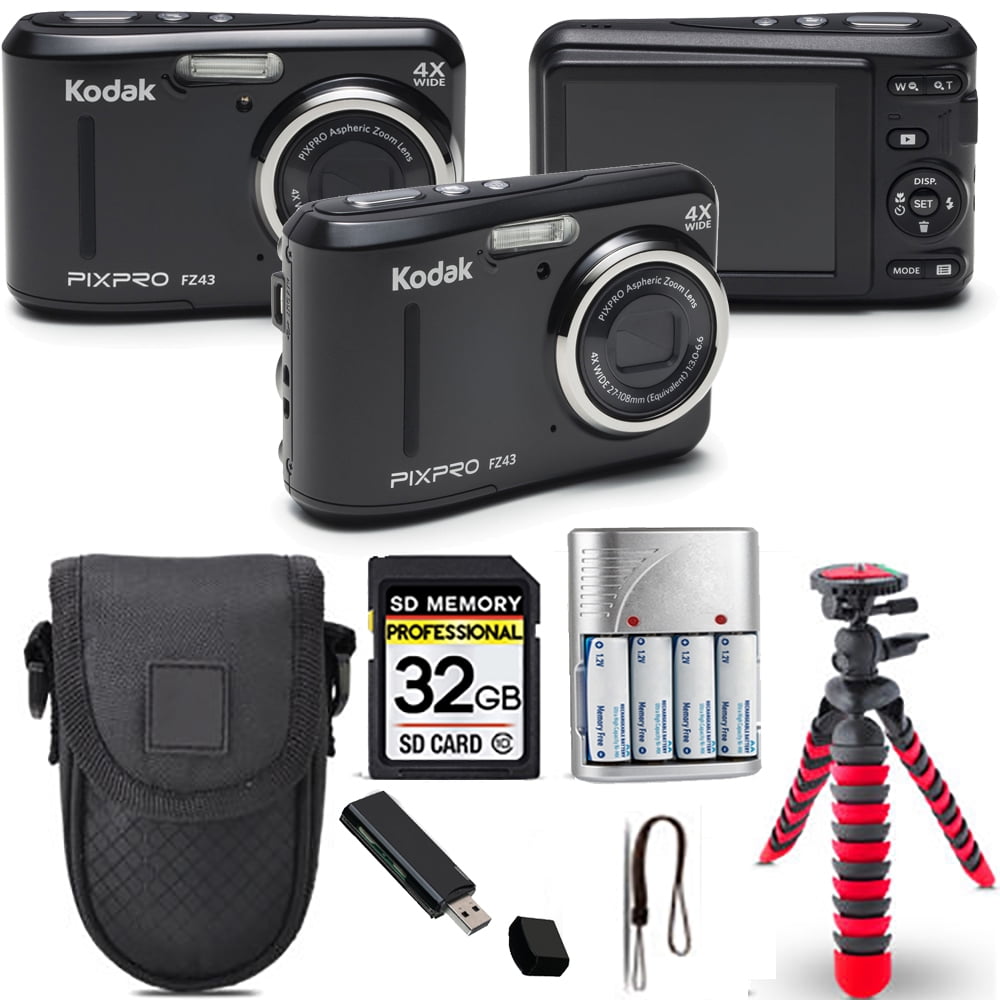 Kodak PIXPRO FZ55 Digital Camera Bundle, Black, 1 Yr Warranty
