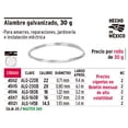thumbnail image 1 of Alambre galvanizado, rollo 30 g, en bolsa, calibre 22 Fiero Alambre galvanizado, rollo 30 g, en bolsa, calibre 22, 1 of 1