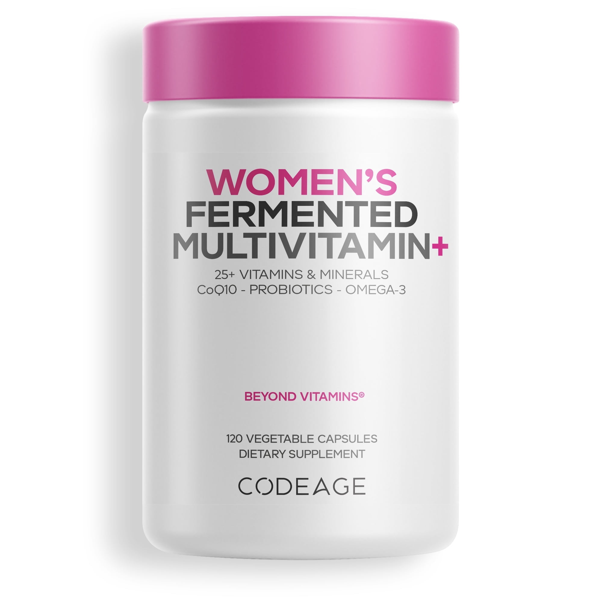 Codeage Women's Fermented Multivitamin, 25+ Daily Vitamins, Vegan & Organic Whole Foods, Probiotics, 120 ct