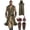 Army Green, variant on ZGRBOU Renaissance Costume for Men Medieval Viking Hooded Sleeveless Surcoat Tunic Set for Halloween Cosplay Five Piece Set
