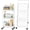 White /3-tier, variant on No Assembly Foldable Rolling Cart, 3 Tier Black Metal Folding Utility Cart with Handle, Heavy Duty Mobile Storage Organizer on Wheels for Office, Garage, Tools & Kitchen (White )