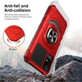 thumbnail image 3 of TJS for TCL ION X / ION V / 40Z Phone Case, [Military Grade] Robotic Magnetic Support Car Mount Metal Ring Holder Kickstand Cover (Red), 3 of 5