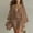 Coffee, variant on Women Beach Vacation Three Piece Suit V Neck Camisole Top Loose Open Front Cardigan Drawstring Casual Shorts Summer Resort Leisure Matching Outfit White XL