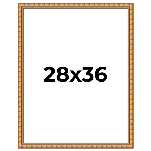 28x36 Frame Gold Real Wood Picture Frame Width 1.5 inches | Interior Frame Depth 0.5 inches |
