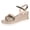 Gold, variant on Women's Glitter Sequin Metallic Dressy Sandals Delicate Elegant Cross-Band Open Toe Platform Wedge Summer Shoes for Bride Wedding Silver Size 6