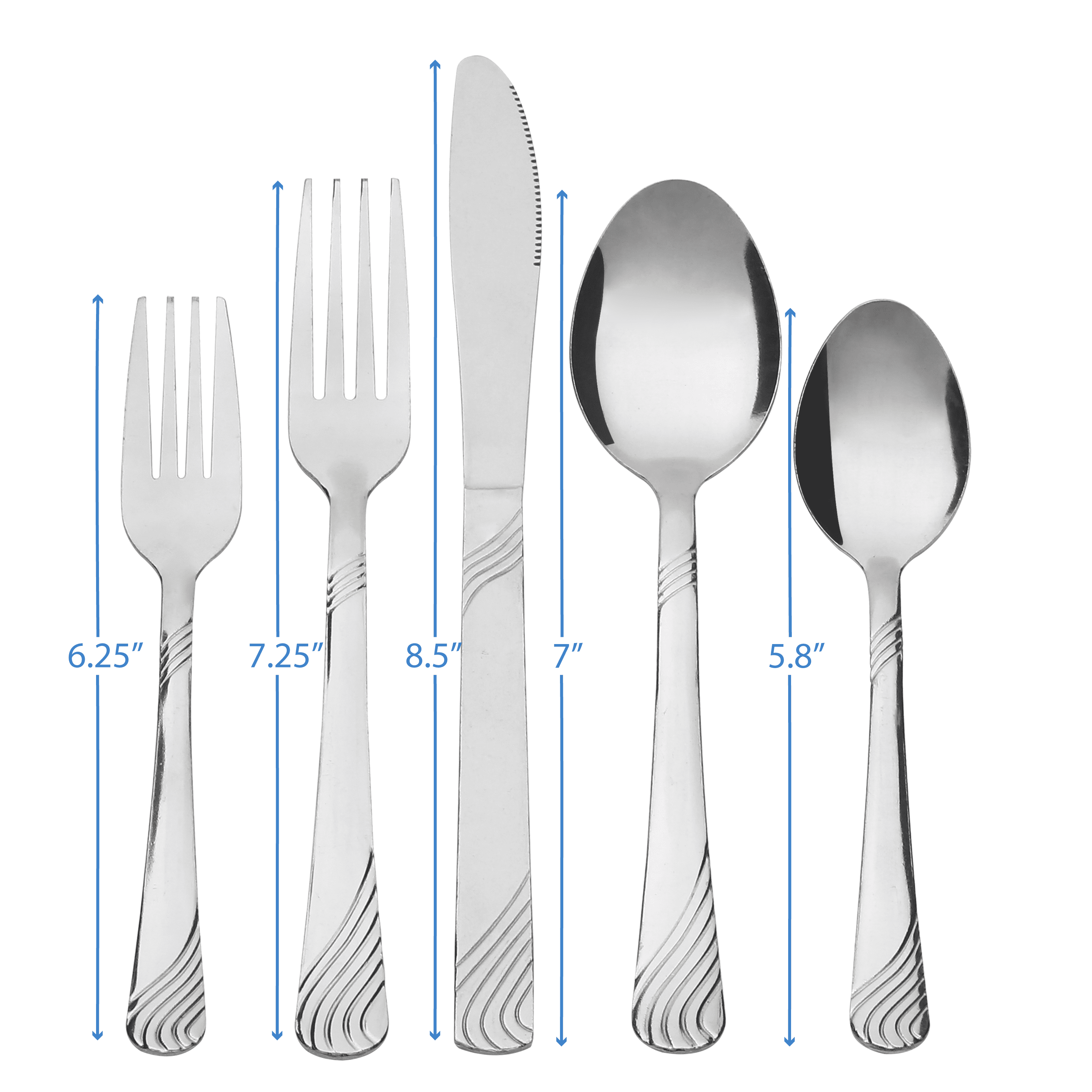 Tribal Cooking 48 Piece Silverware Set - Service for 8 - Stainless Steel  Flatware serving set - Cutlery Set - Knives, Fork, and Spoon - Utensil sets  