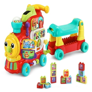 VTech 4-in-1 Learning Letters Train Sit-to-Stand Walker and Ride-On
