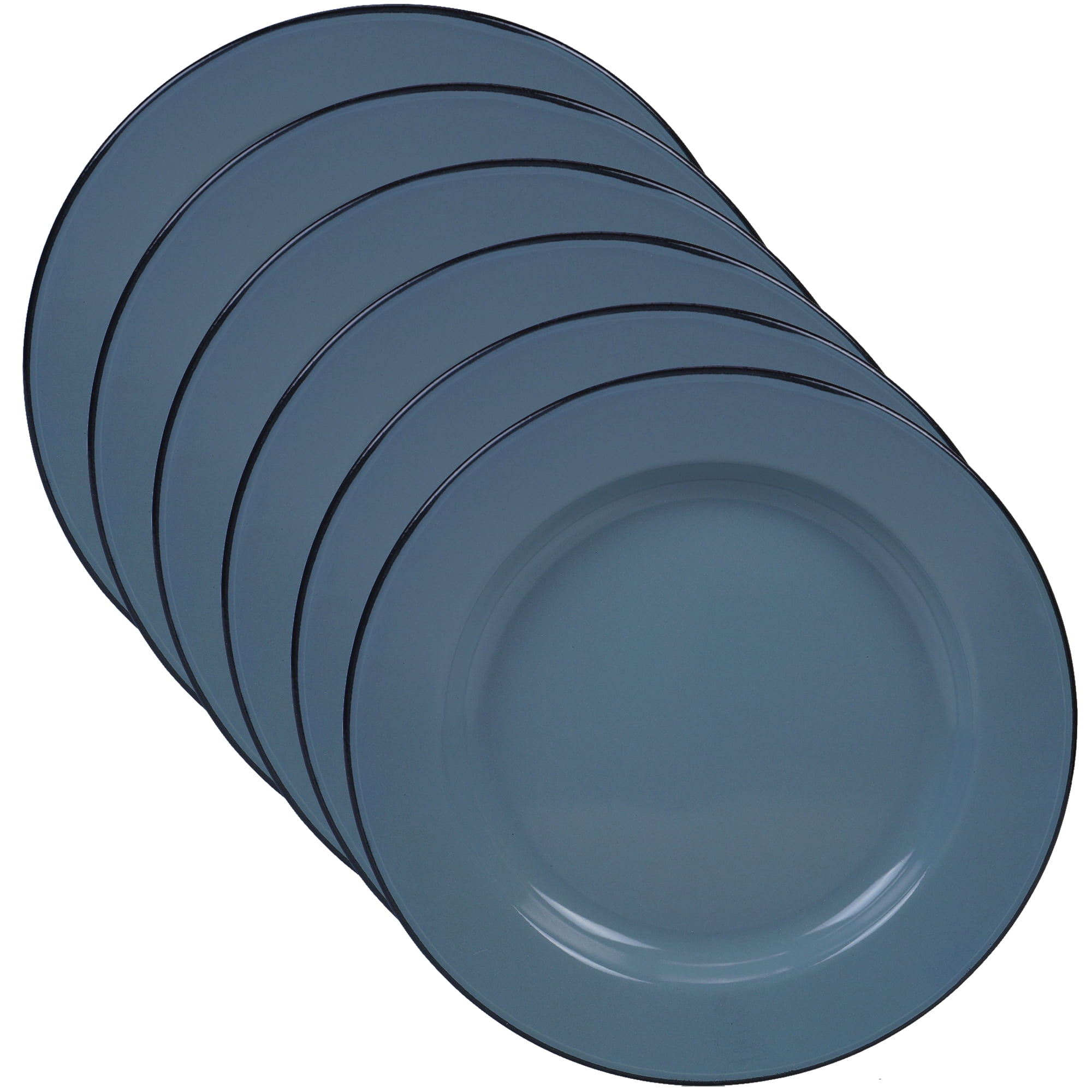 Enamelware Teal Set/6 Dinner Plate, 10.25"