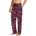 thumbnail image 5 of Men's Pajama Pants with Pockets Sleepwear Lounge Pants Stretch Casual Doodle Hand Drawn Halloween, 5 of 7