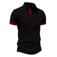 thumbnail image 4 of Mens Polos Shirts Short Sleeve , Button Up Golf Polos Shirt Contrast Color Tshirts Regular Fit Tennis T-Shirts Breathable Summer Casual Tee Tops Turn-Down Collar Pullover, 4 of 7