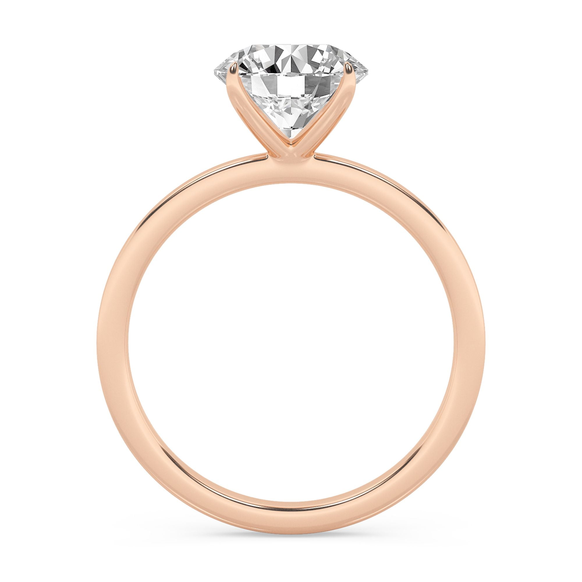 AFFY 4-Prong Solitaire Engagement Rings For Women, 2.00 Carat (ctw) Round Lab Created Moissanite Promise Ring For Her In 14k Solid Rose Gold | VVS1 Quality Ring Size-7.5