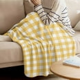 thumbnail image 4 of Throw Blanket for Couch Yellow Buffalo Check Plaid Soft Fleece Flannel Blankets Cozy Lightweight Blanket for Home Sofa Living Room Farmhouse Style Bed Throws 40" x 50", 4 of 9