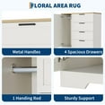 thumbnail image 4 of Huisuilinss Armoire Wardrobe Closet With 4 Drawers And Door,Bedroom Wardrobe Cabinet,Clothing Storage Cabinet With Hanging Rod,Wood 4 Drawer Dresser With Storage, 4 of 7