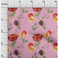 thumbnail image 1 of oneOone Cotton Cambric Light Pink Fabric Flower & Leaves Watercolor Fabric For Sewing Print Craft Fabric By The Yard 56 Inche Wide, 1 of 4